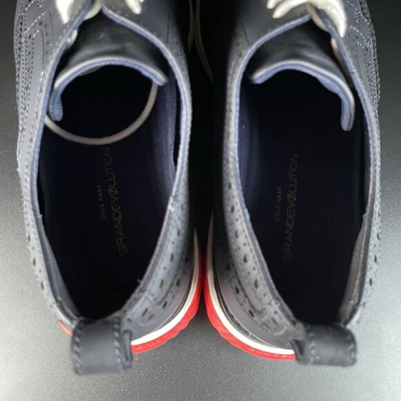 Cole Haan Grand Evolution Men's Size 9 M Blue Wingtip Oxford Casual Dress Shoes - Picture 8 of 9